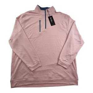 Walter Hagen Mens Performance 11 Light 1/4 Zip Golf Pullover XL Pink NWT DEFECT